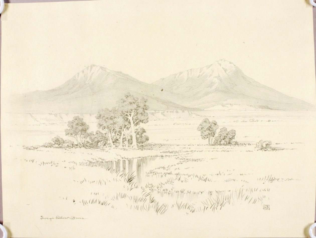 Zonder titel (transfertekening voor Spanish Peaks [nr. 2]) door George Elbert Burr