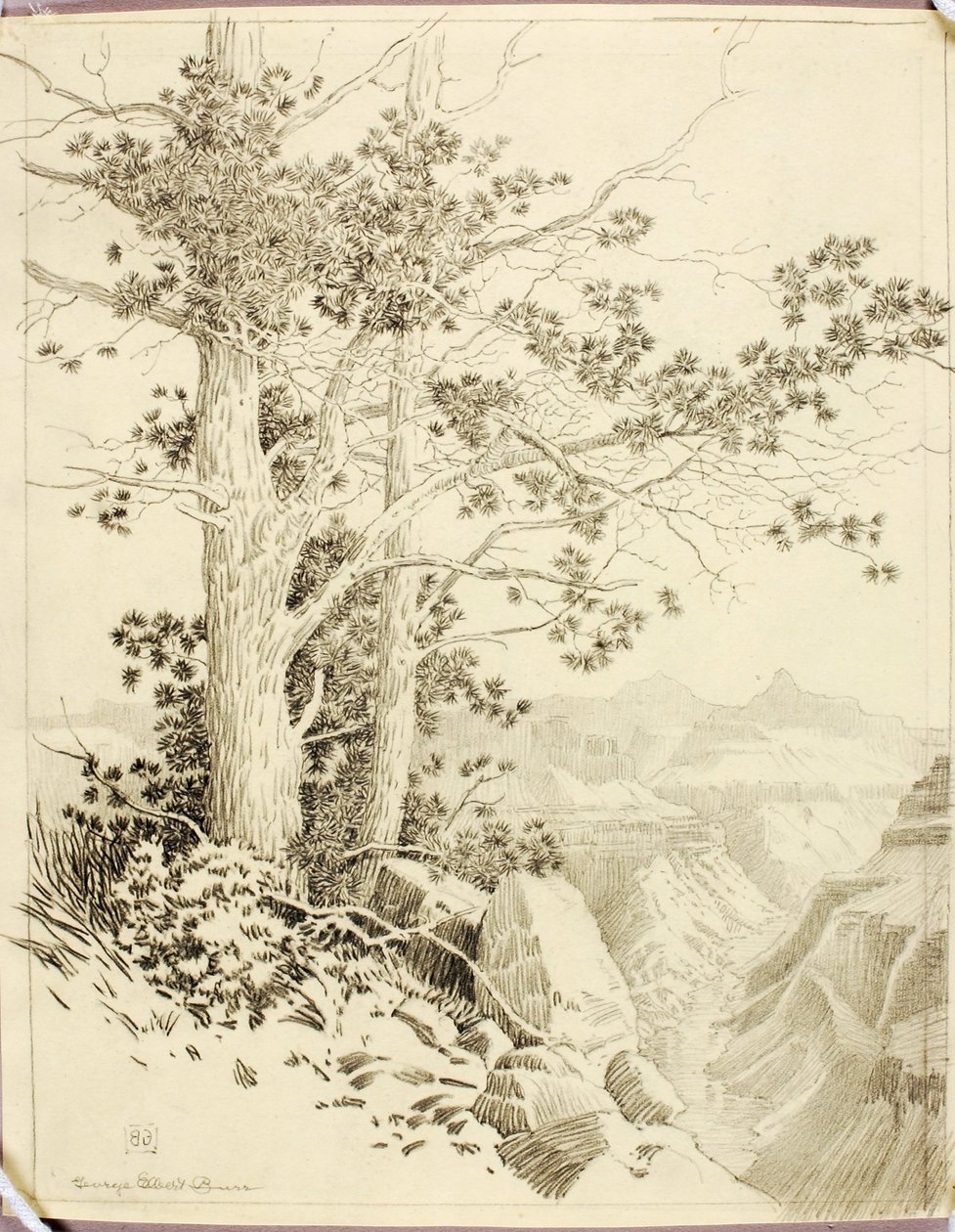 Zonder titel (overdrachtstekening voor druk) door George Elbert Burr