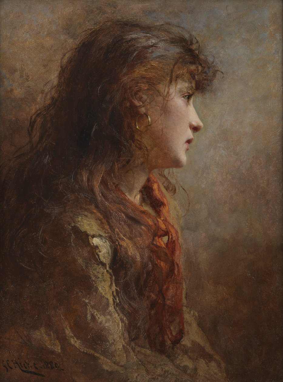 Een zigeunermeisje, 1880 door George Elgar Hicks