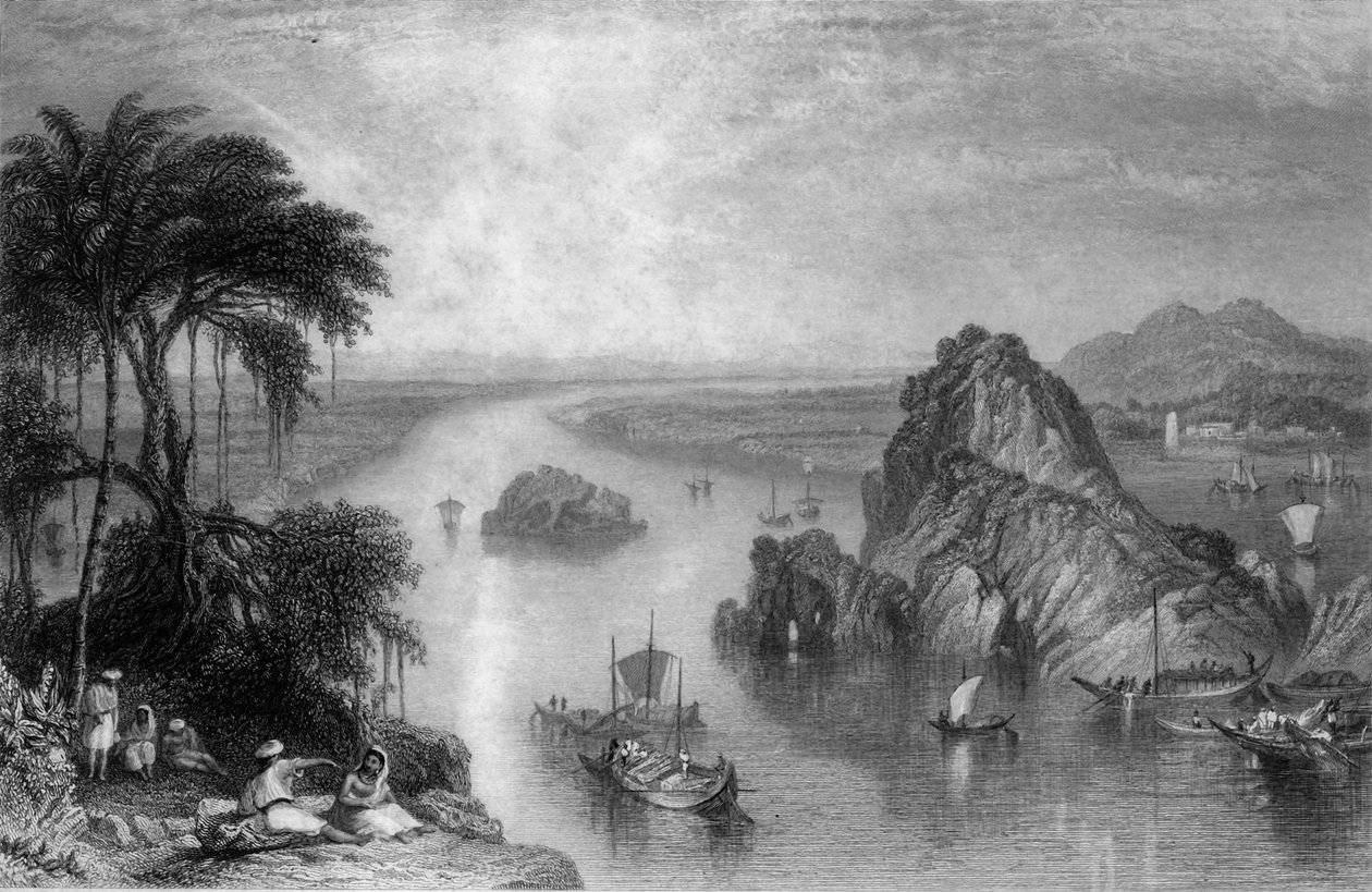 Rotsen bij Colgong aan de Ganges, 1838 door George Francis White