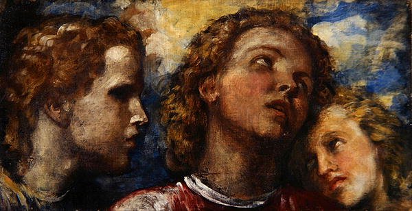 Schets van drie hoofden door George Frederic Watts
