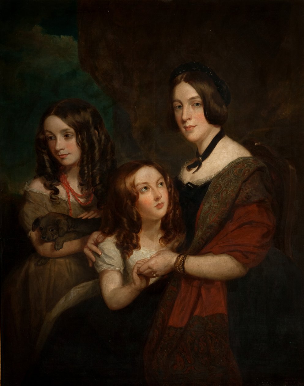 Lady Caroline Towneley met twee van haar dochters, Caroline en Emily (kopie naar Francis Grant), 1860 door George Frederick Clarke