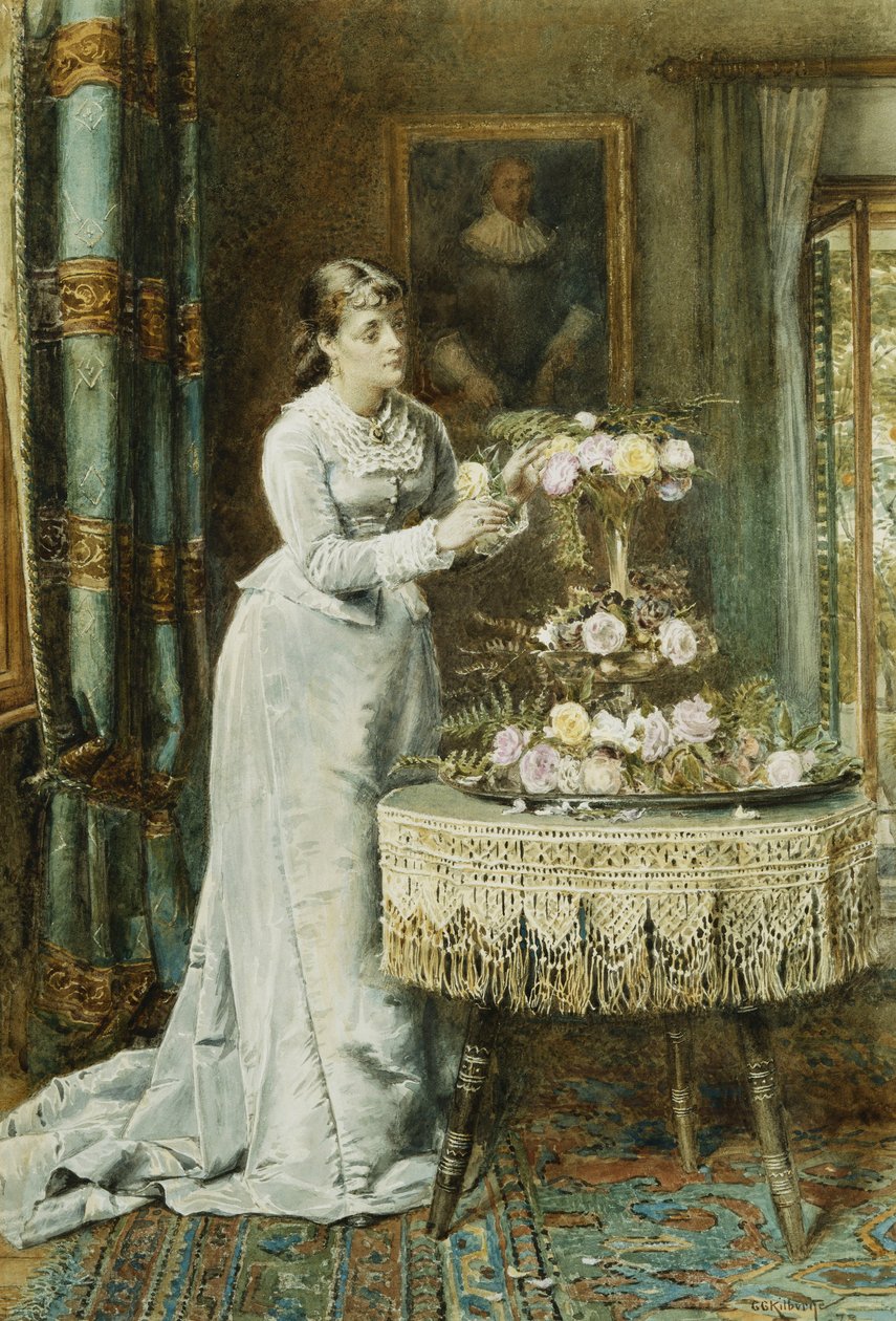 Bloemschikking door George Goodwin Kilburne