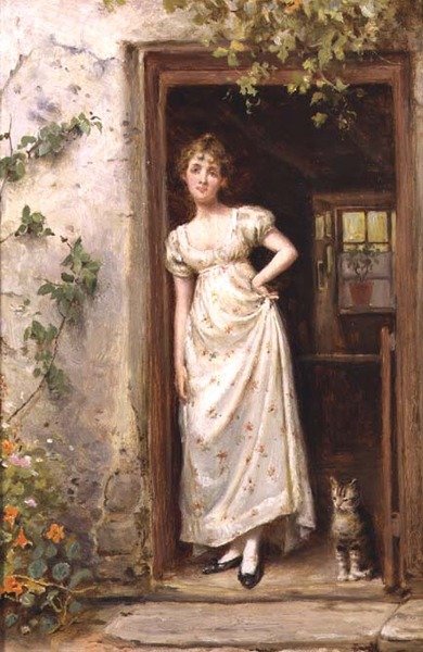 De Cottage Deur door George Goodwin Kilburne