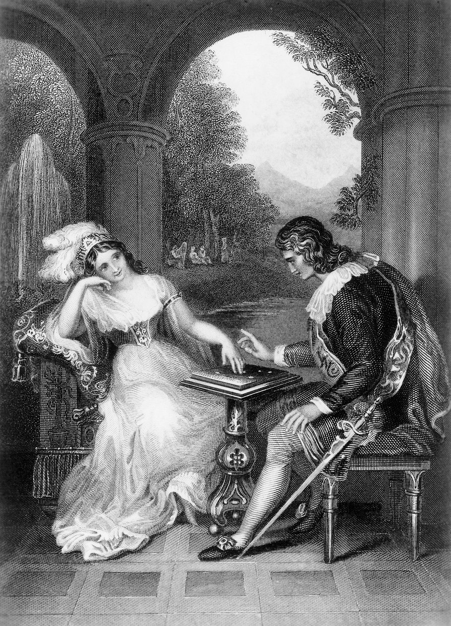 Illustratie uit werk van George Gordon Byron (1788-1824), gravure, uit complete werken van Lord Byron door George Gordon Byron