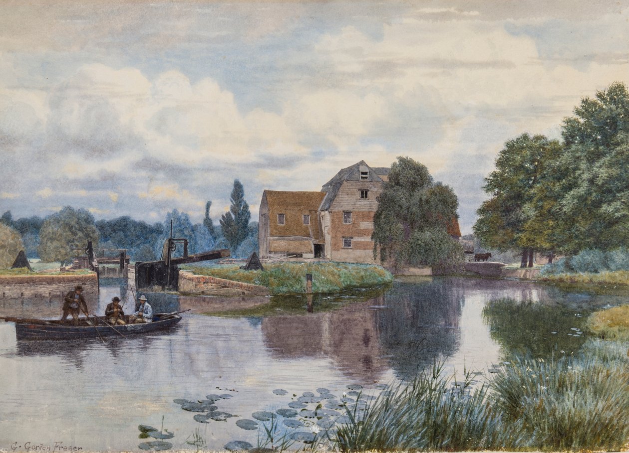 Hemingford Mill, Aan de Ouse, Huntingdonshire door George Gordon Fraser