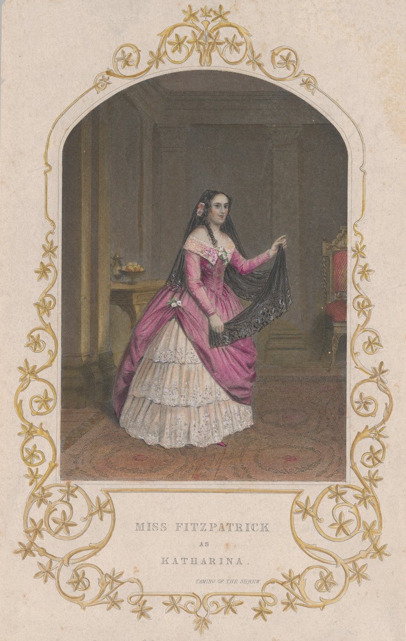 Miss Fitzpatrick als Katharina, De Getemde Feeks, 1851 door George Greatbach