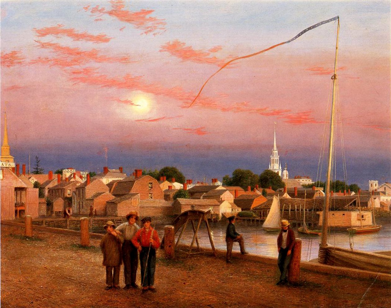 Newport, einde van de dag, 1851 door George Harvey