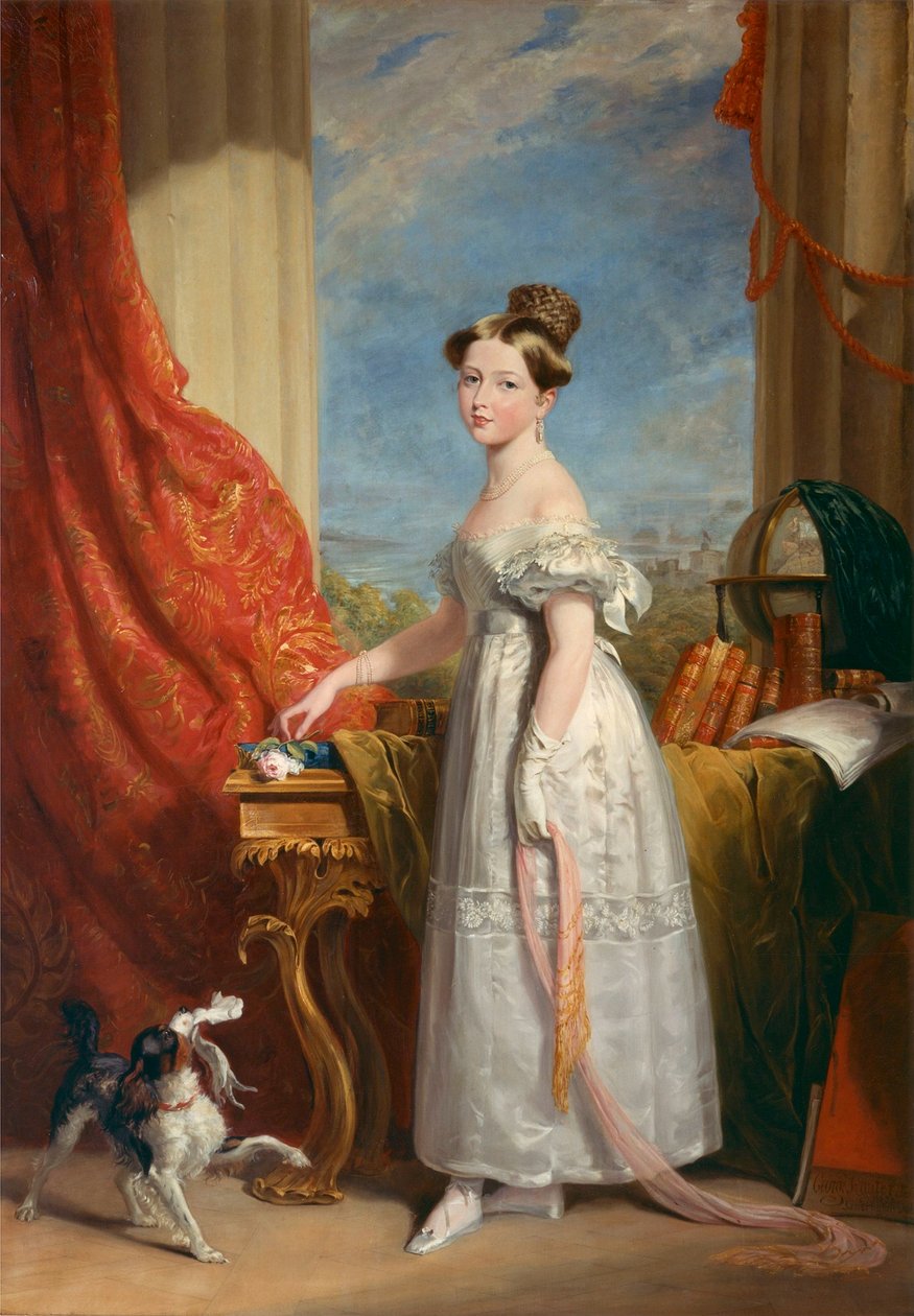 Dutch: Portret van koningin Victoria van Engeland als prinses Portrait of Queen Victoria of England when Princess door George Hayter