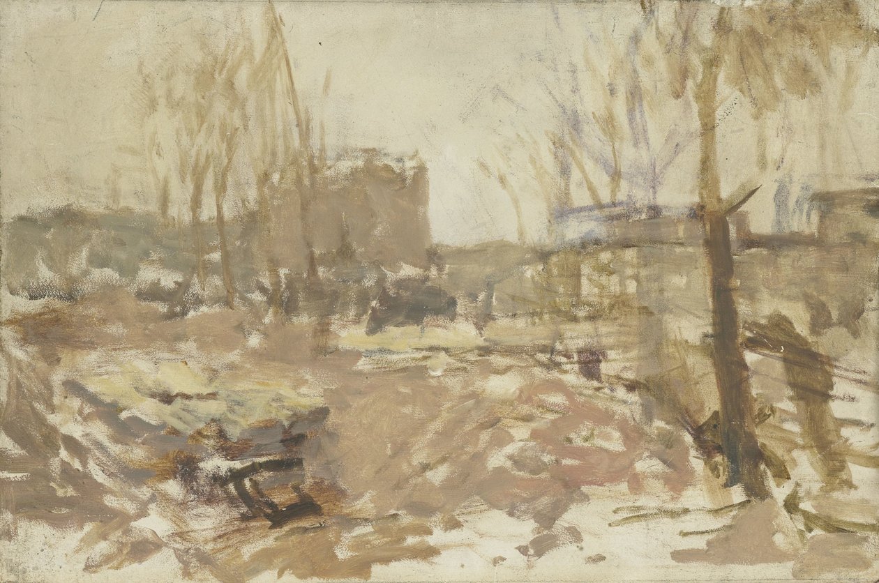 Bouwterrein aan de De Clercqstraat door George Hendrik Breitner