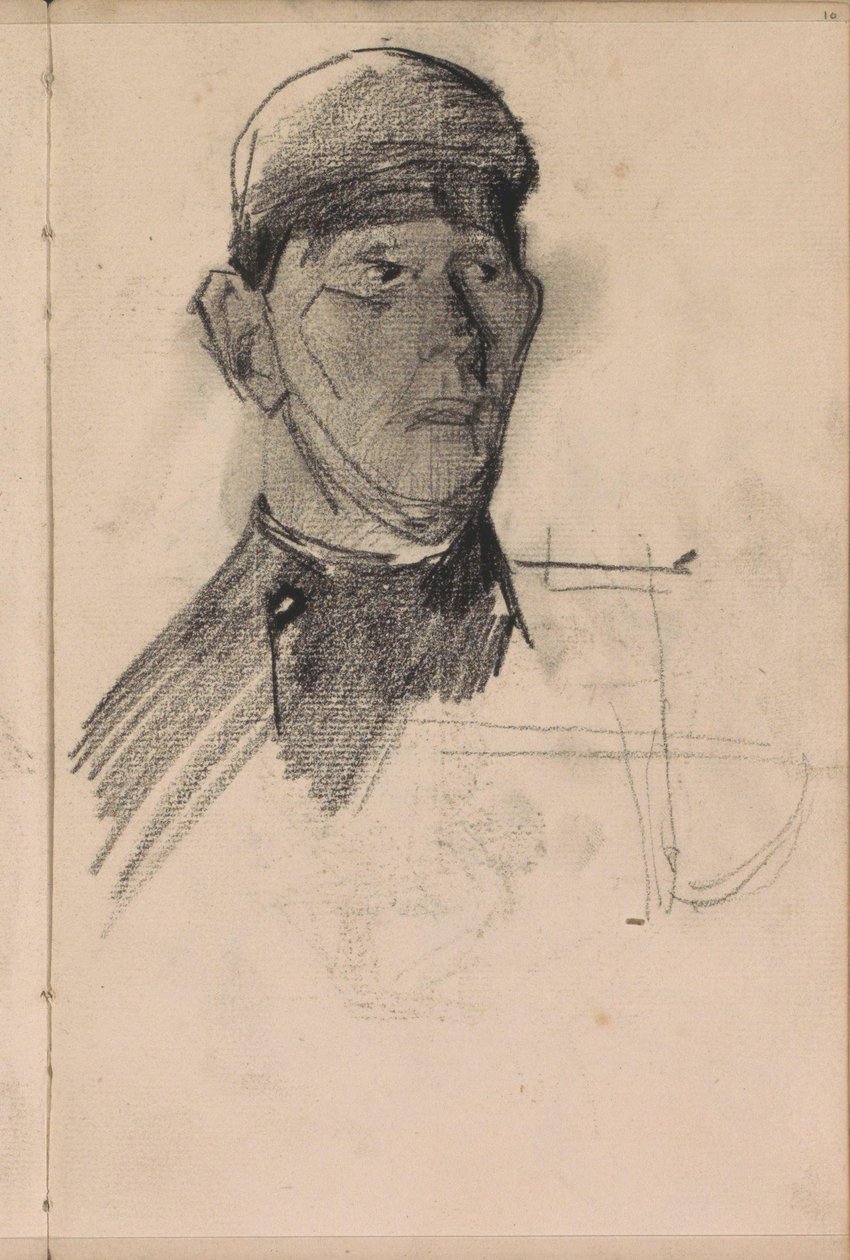 Buste van een man met hoofddeksel door George Hendrik Breitner