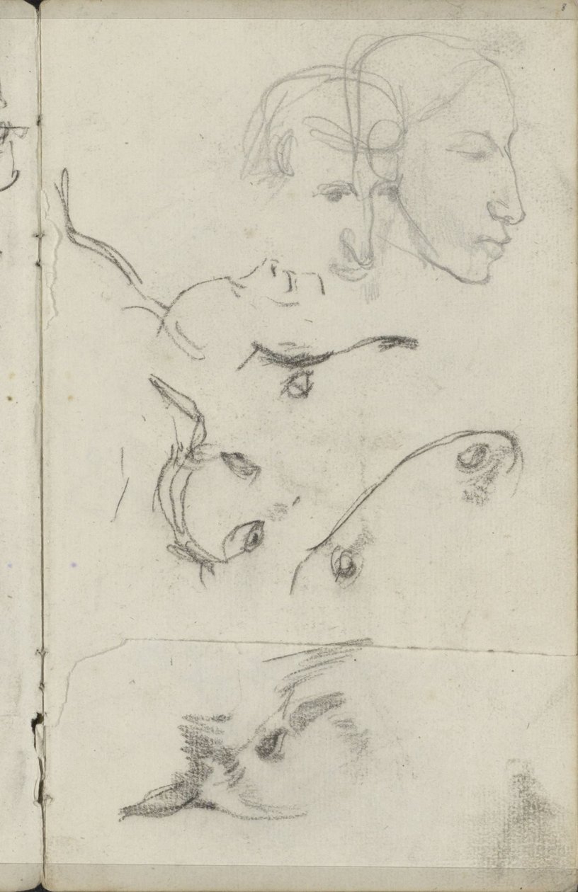 Hoofden van paarden en mensen door George Hendrik Breitner