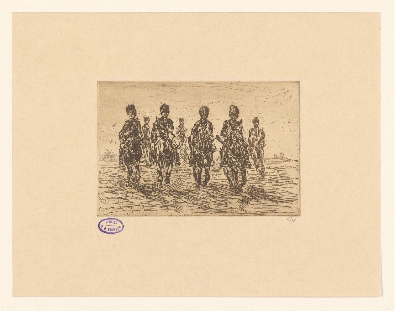 Huzaren in galop door George Hendrik Breitner