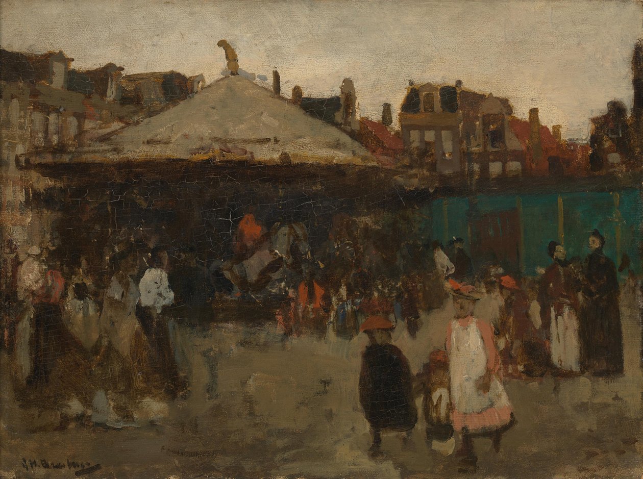 Kermis op het Haarlemmerplein door George Hendrik Breitner