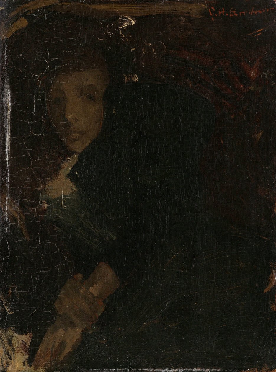 MCJ (Marie) Jordan (1866-1948), de vrouw van de kunstenaar door George Hendrik Breitner