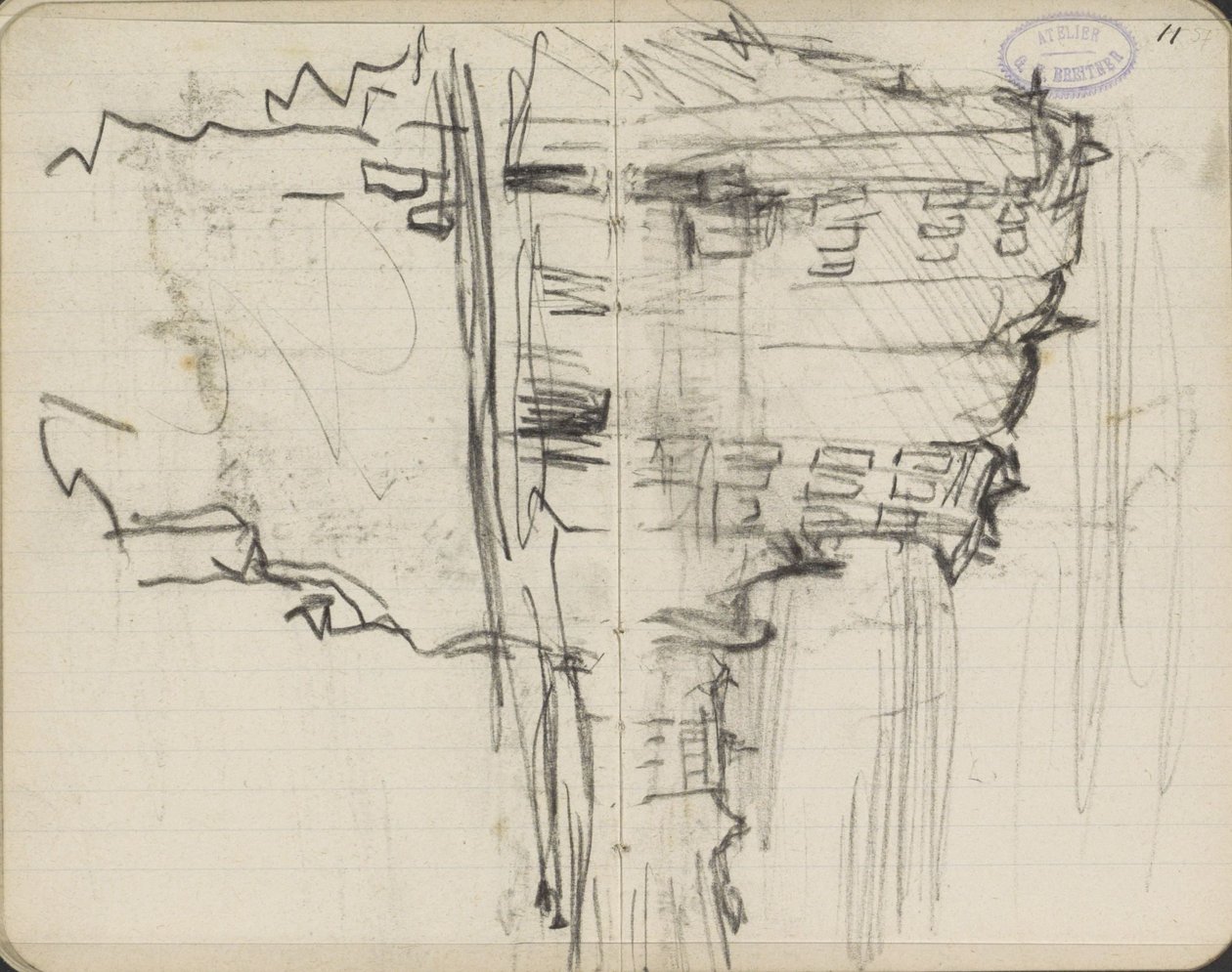 Stadsgezicht, mogelijk Amsterdam door George Hendrik Breitner
