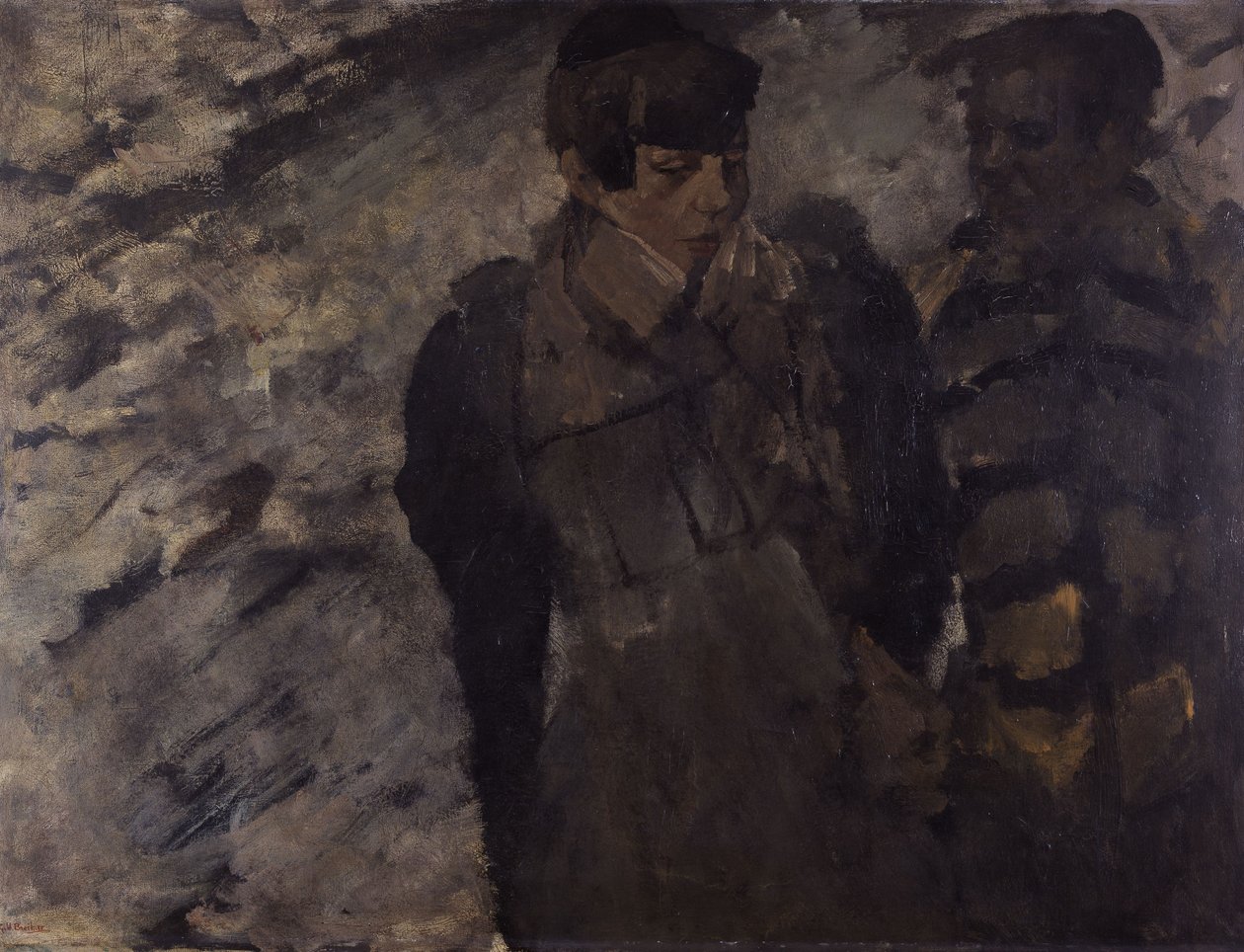 Winter (Meiden in de sneeuw) door George Hendrik Breitner