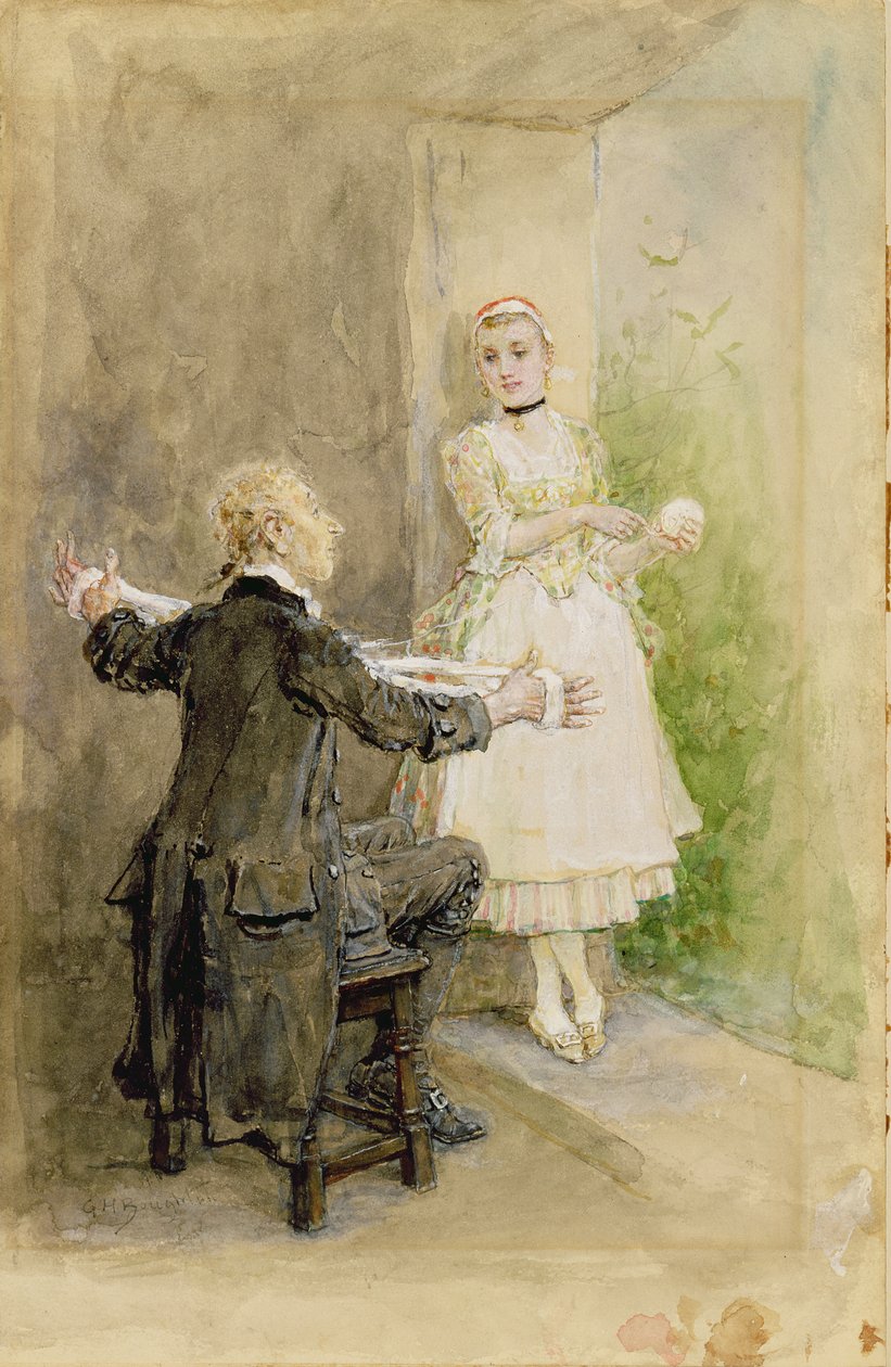 Ichabod Crane en Katrin Van Tassel, ca.1893 door George Henry Boughton