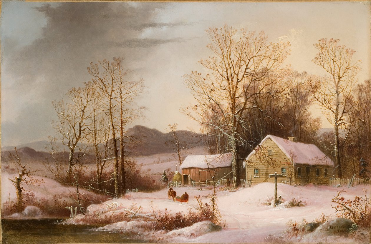Boerderij in de winter 1860 door George Henry Durrie