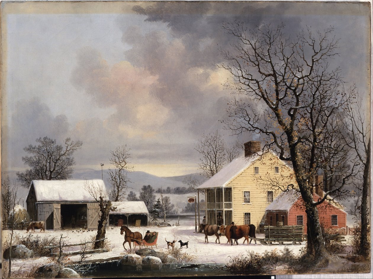 Winter op het platteland door George Henry Durrie