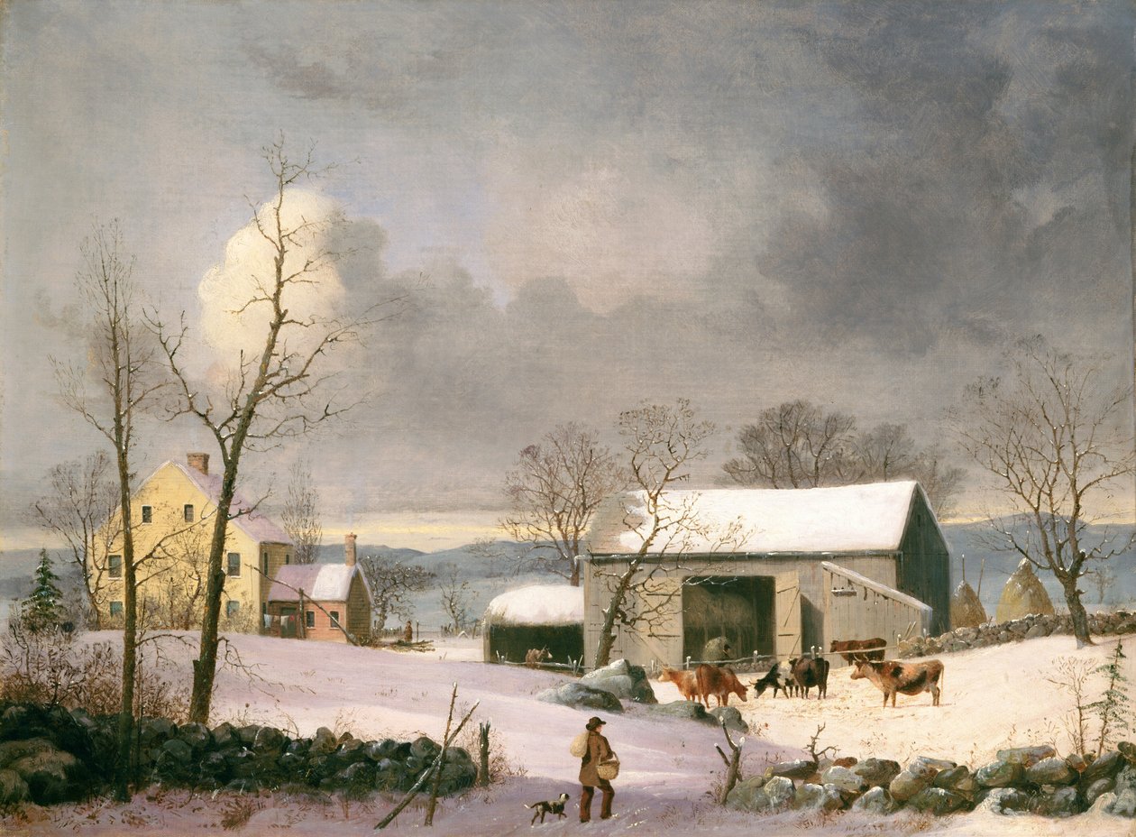 Winter op het platteland door George Henry Durrie