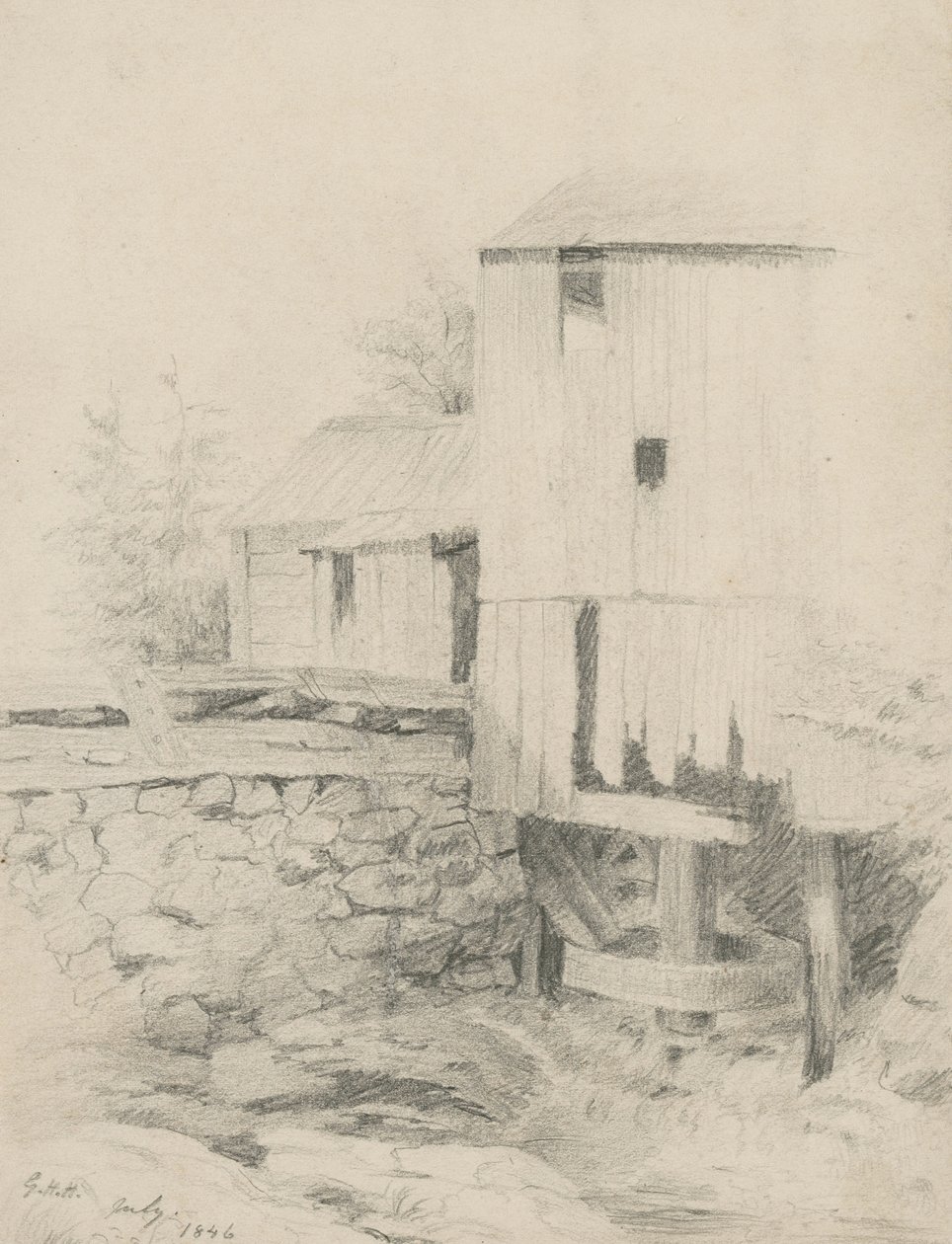 De Oude Molen, 1846 door George Henry Hall