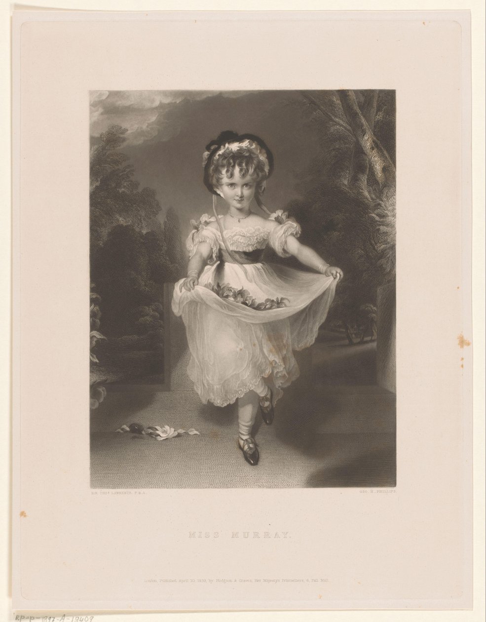 Portret van Louisa Georgina Augusta Anne Murray door George Henry Phillips