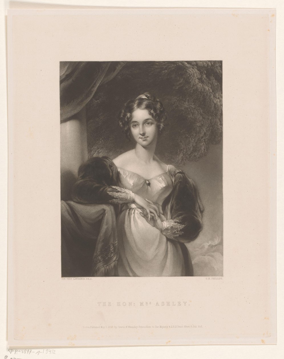 Portret van Maria Anne Ashley door George Henry Phillips