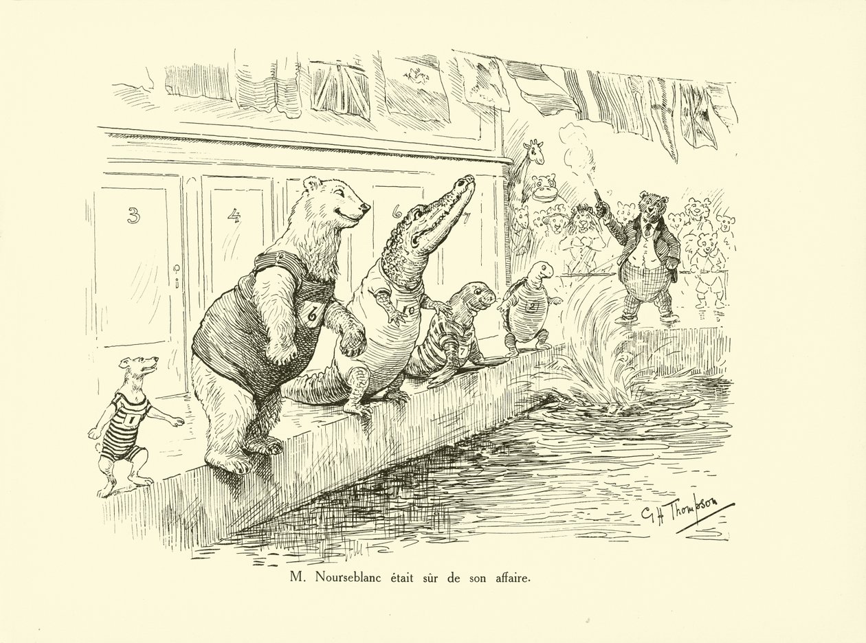 De heer Nourseblanc was zeker van zijn zaak (litho) door George Henry Thompson