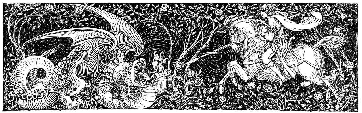 Sint Joris doodt de draak, 1884 door George Heywood Maunoir Sumner