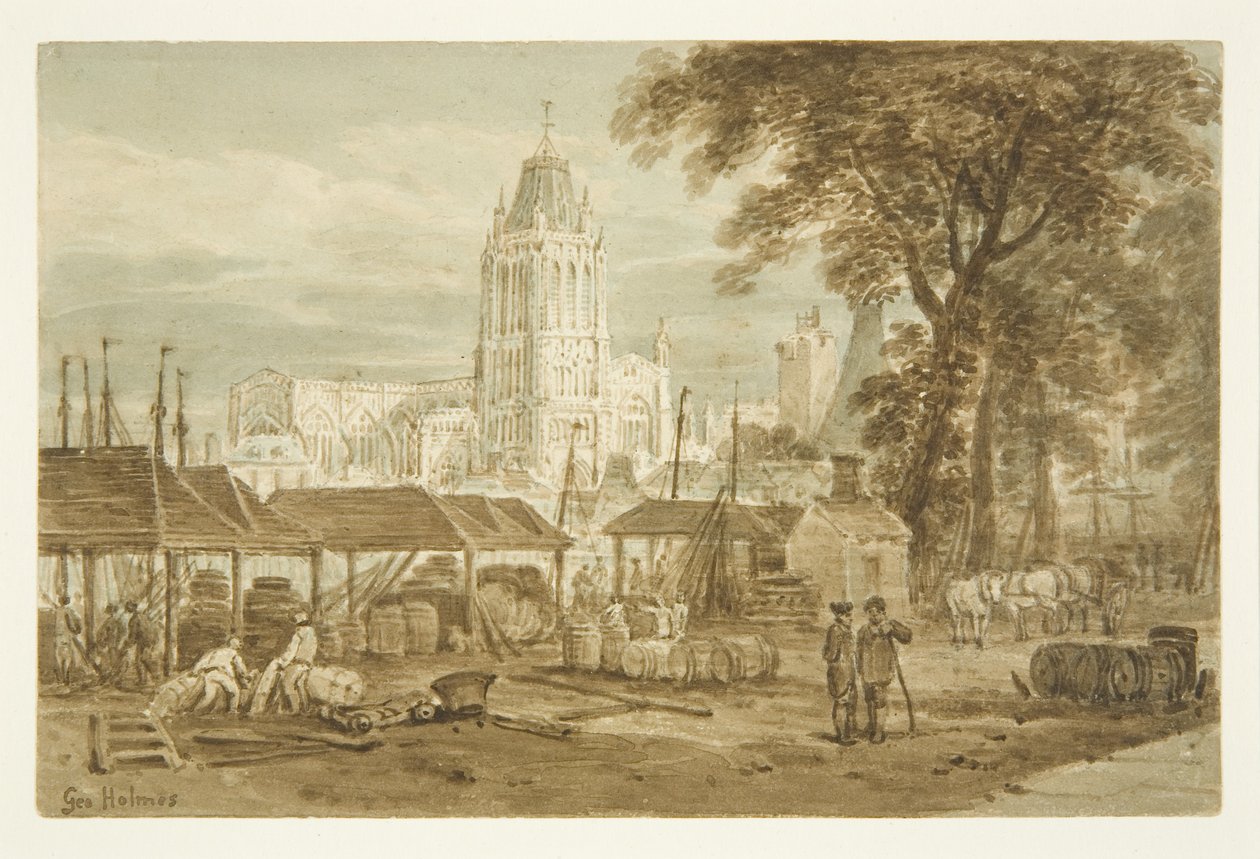 St. Mary Redcliffe kerk vanaf Welsh Back door George Holmes