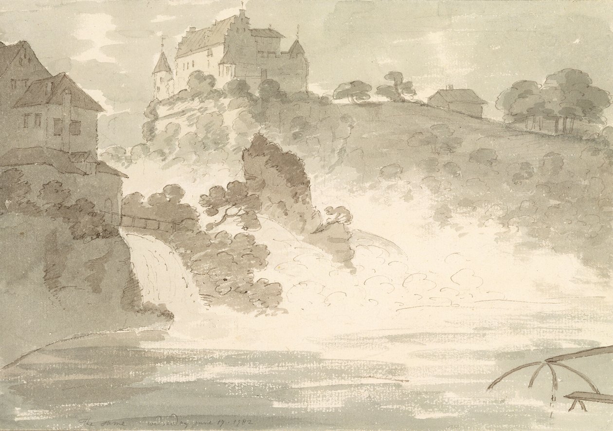 Watervallen bij Schauffhausen, 1782 door George Howland Beaumont
