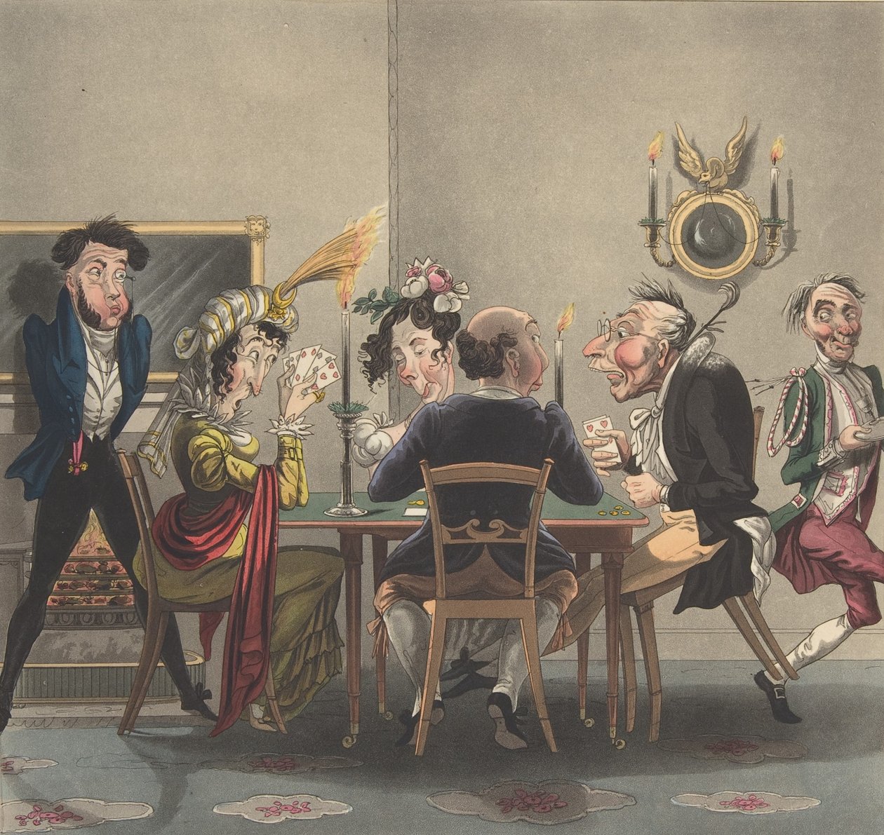 Een Echte Rubber! Bij Whist, ca. 1825 door George Hunt