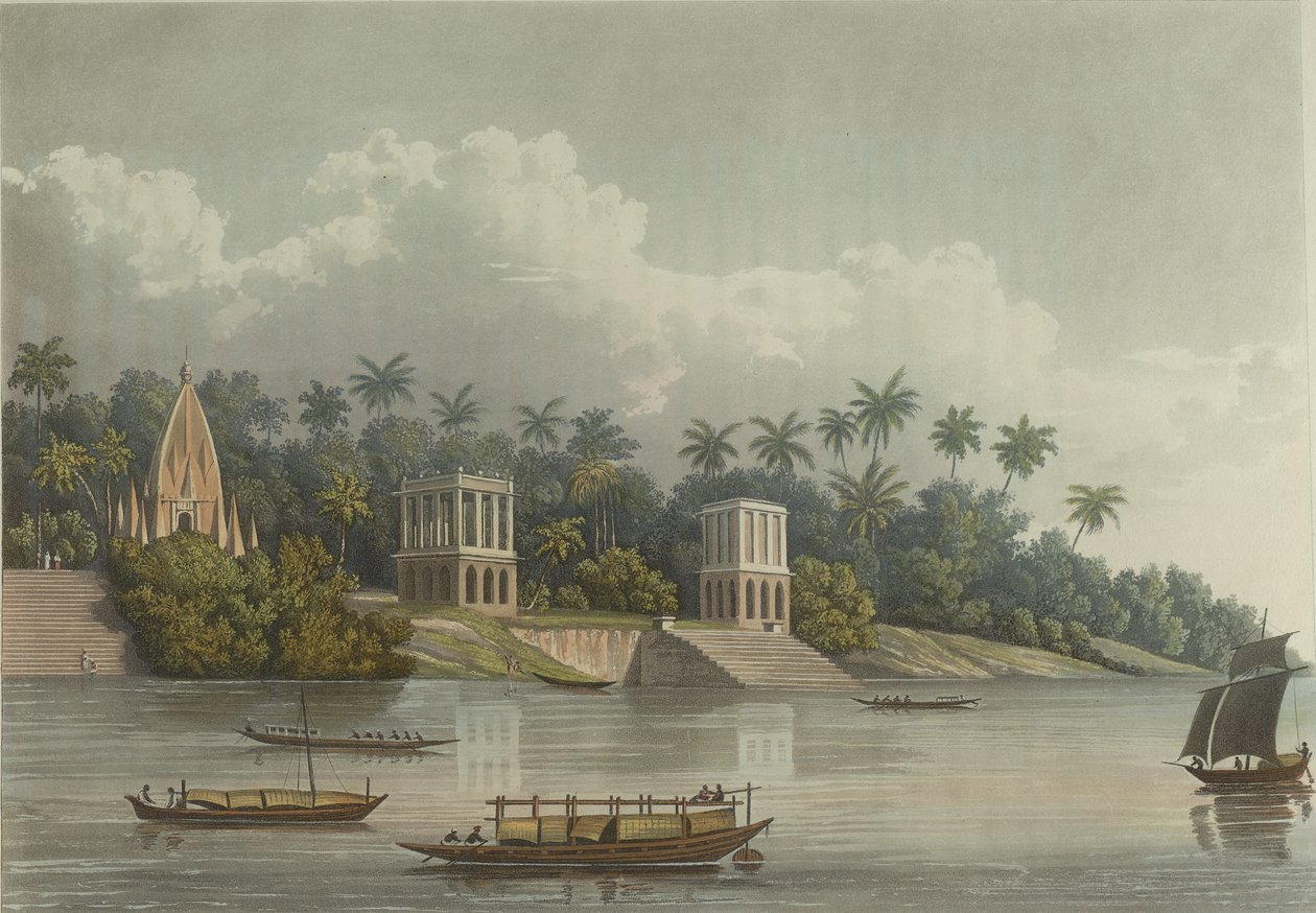 Hindoe Pagodes onder Barrackpore aan de Ganges door George Hunt