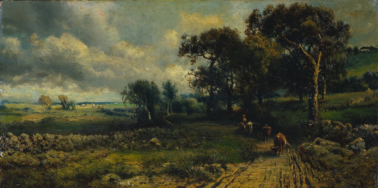 Wollige wolken door George Inness