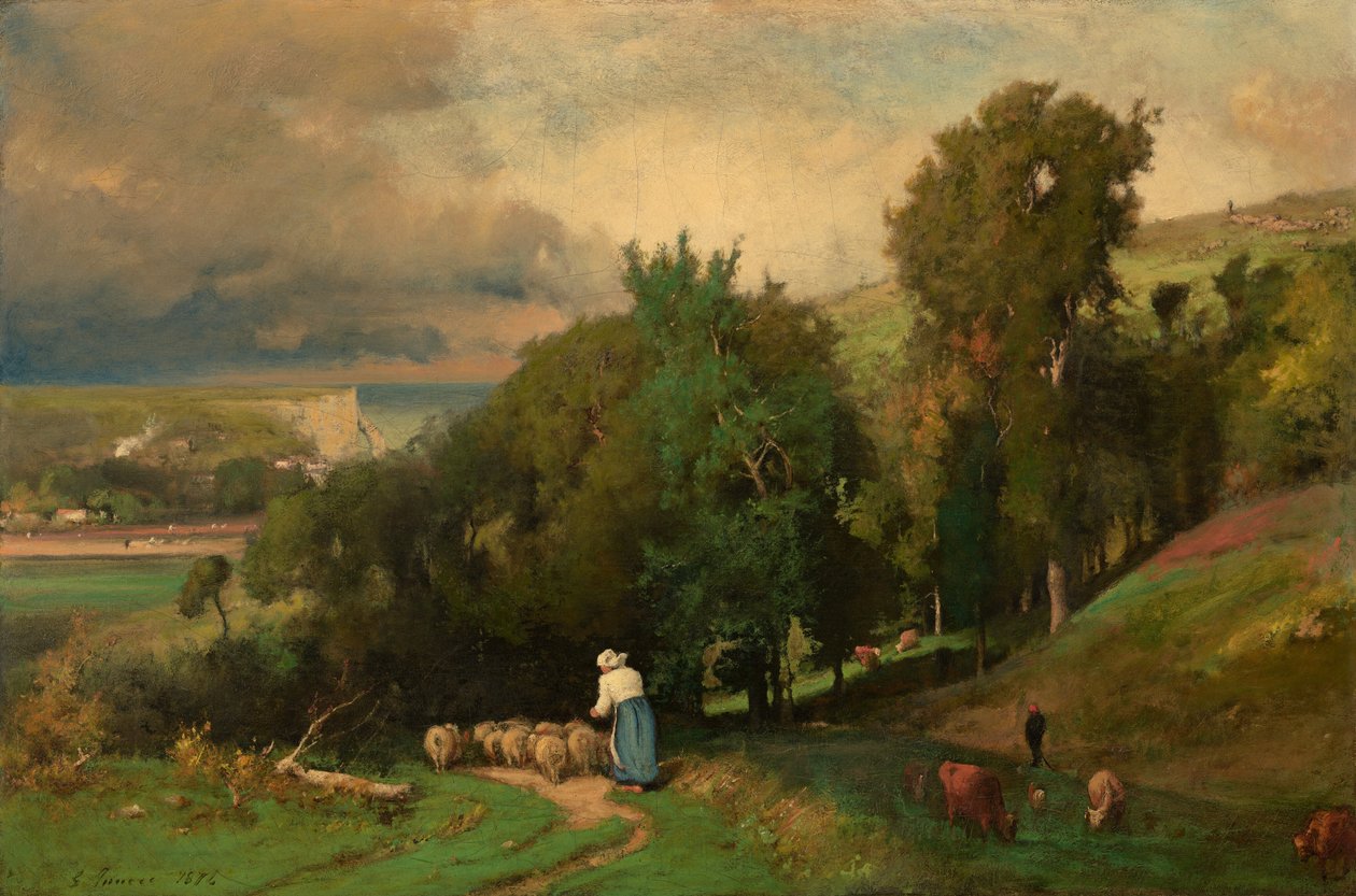 Heuvel bij Étretat door George Inness