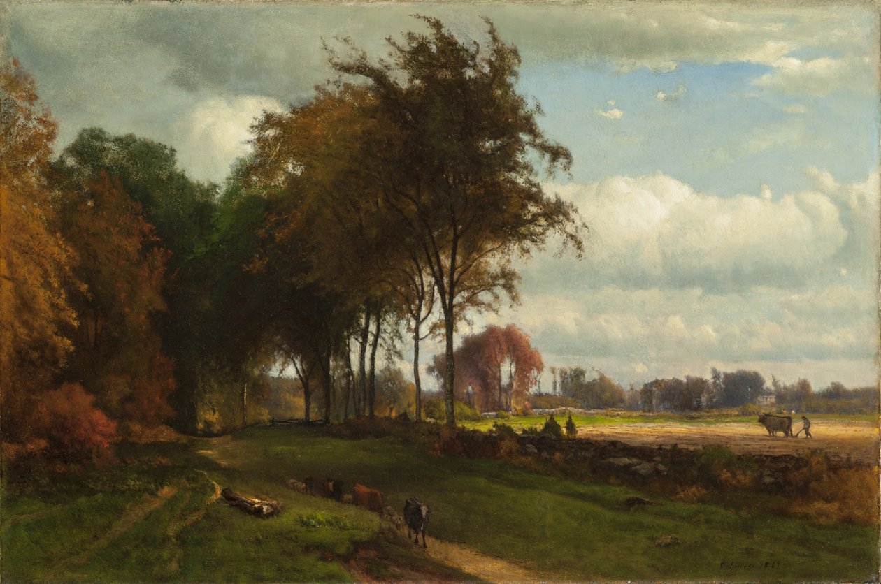 Landschap met vee door George Inness