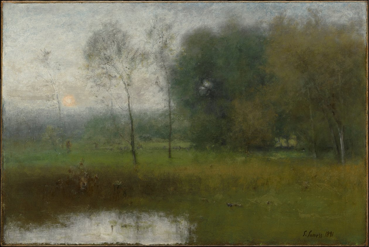 Landschap in New Jersey door George Inness