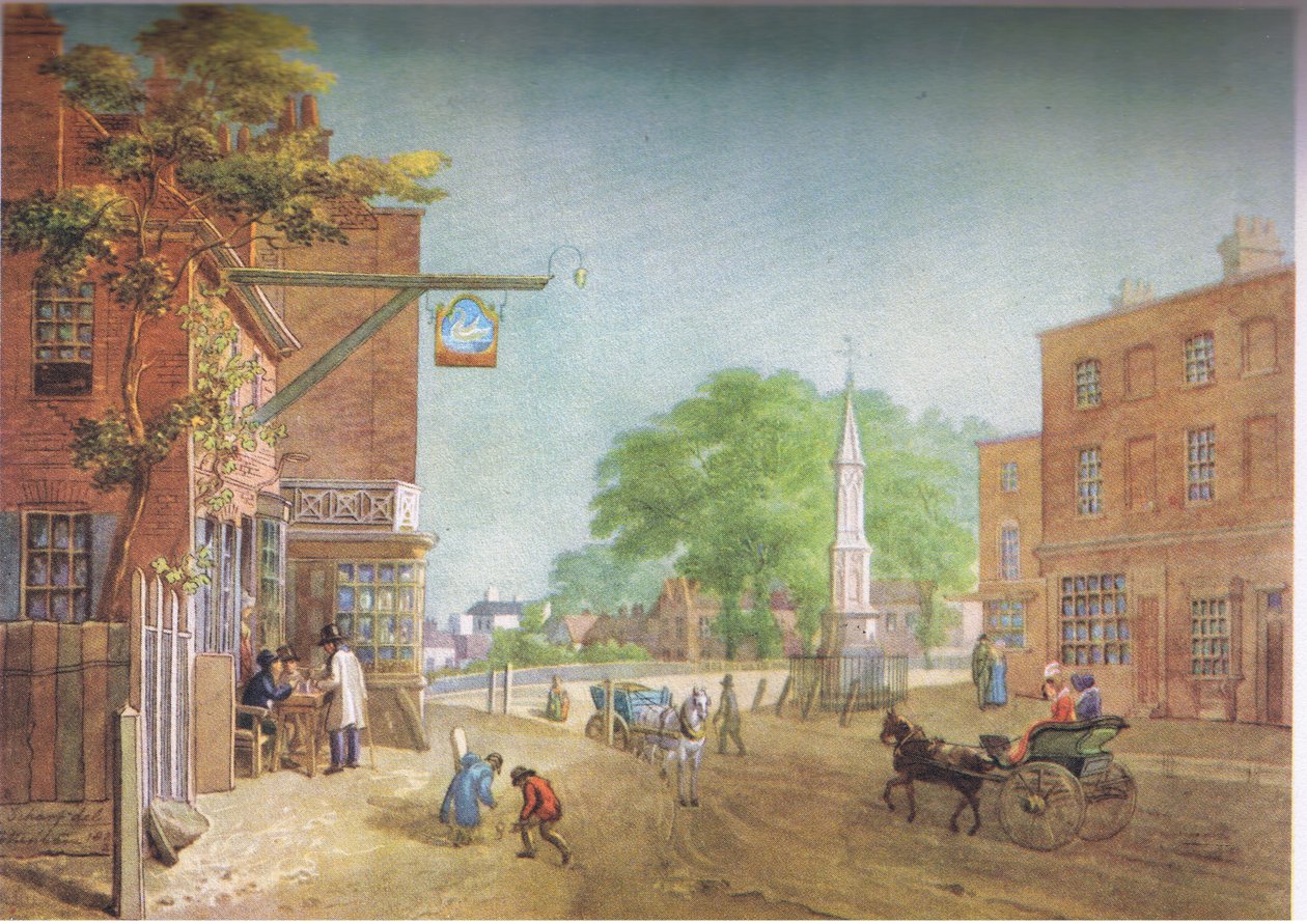 Tottenham Village in 1822 door George Junior Scharf