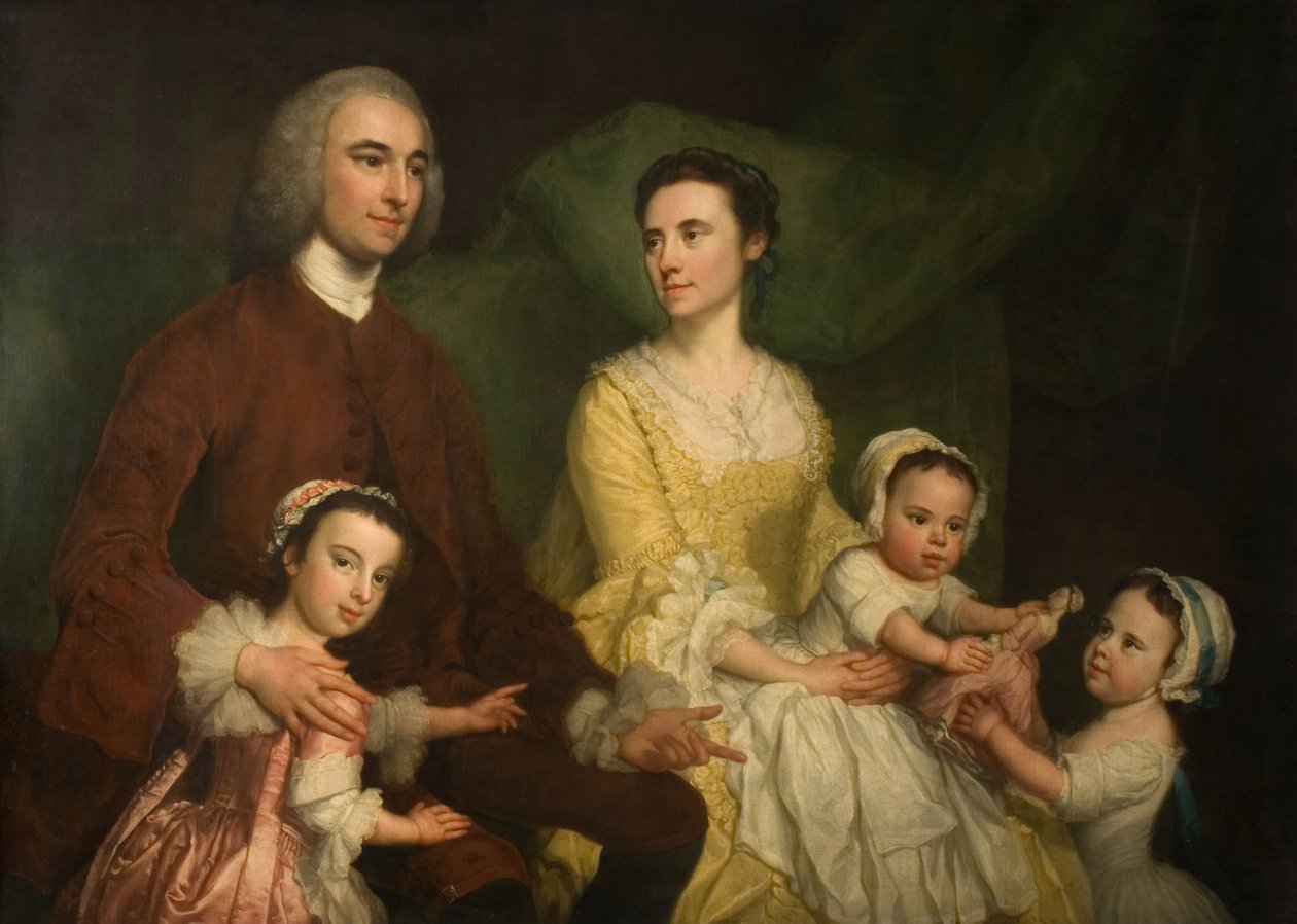 Dr Samuel Wathen Met Zijn Vrouw En Kinderen, 1755 door George Knapton