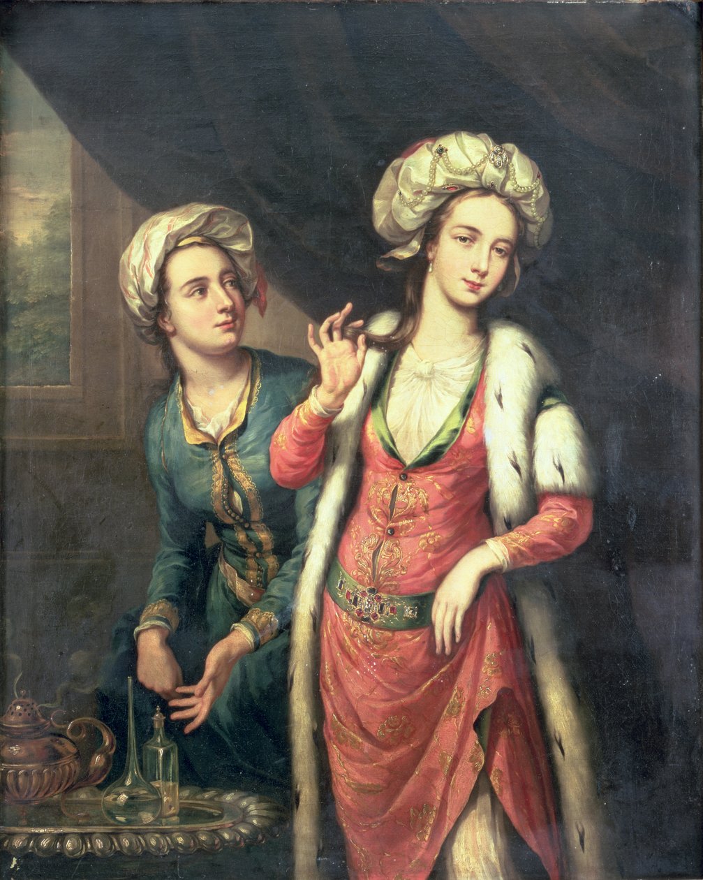 Portret van een dame vermoedelijk Lady Mary Wortley Montagu door George Knapton