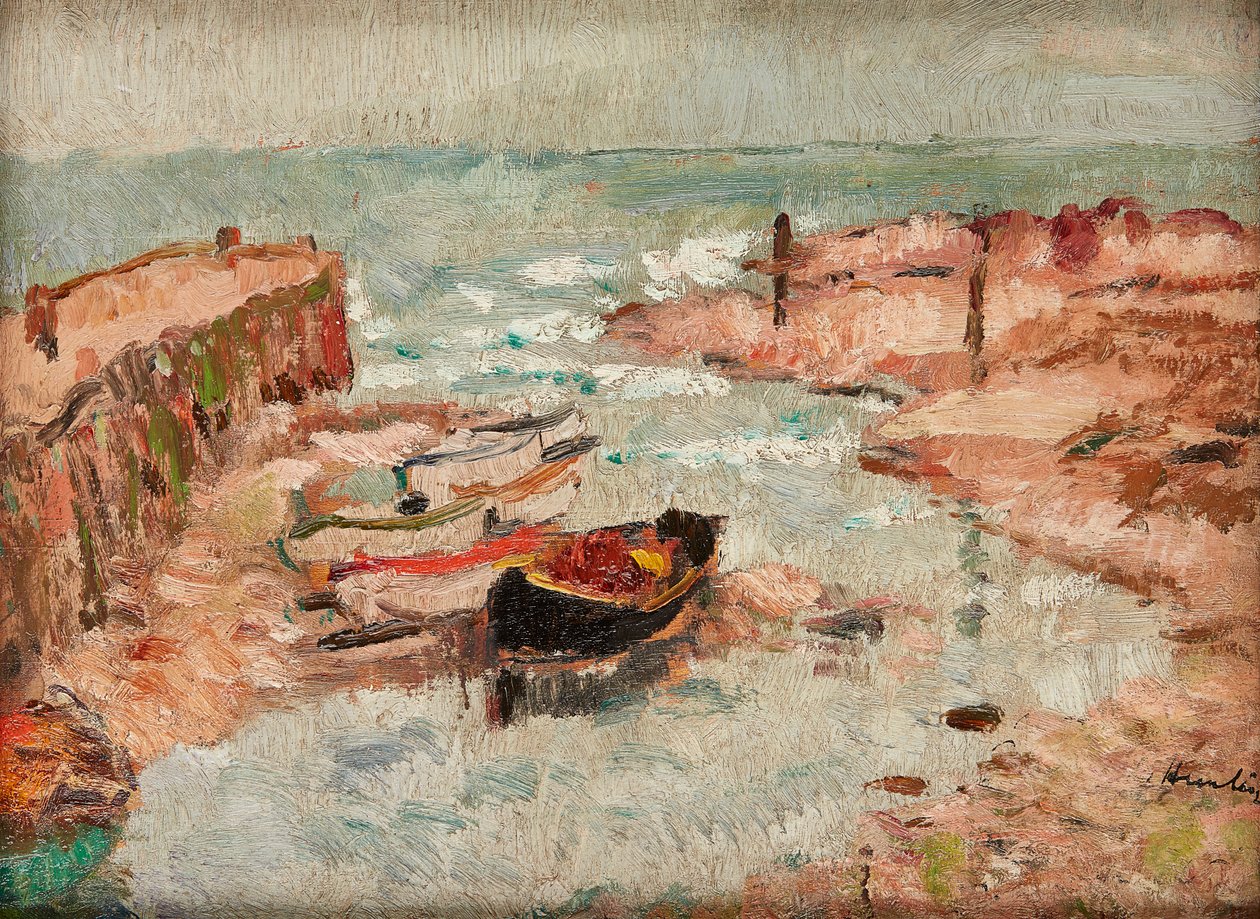 Gestrandde boten, Lower Largo door George Leslie Hunter