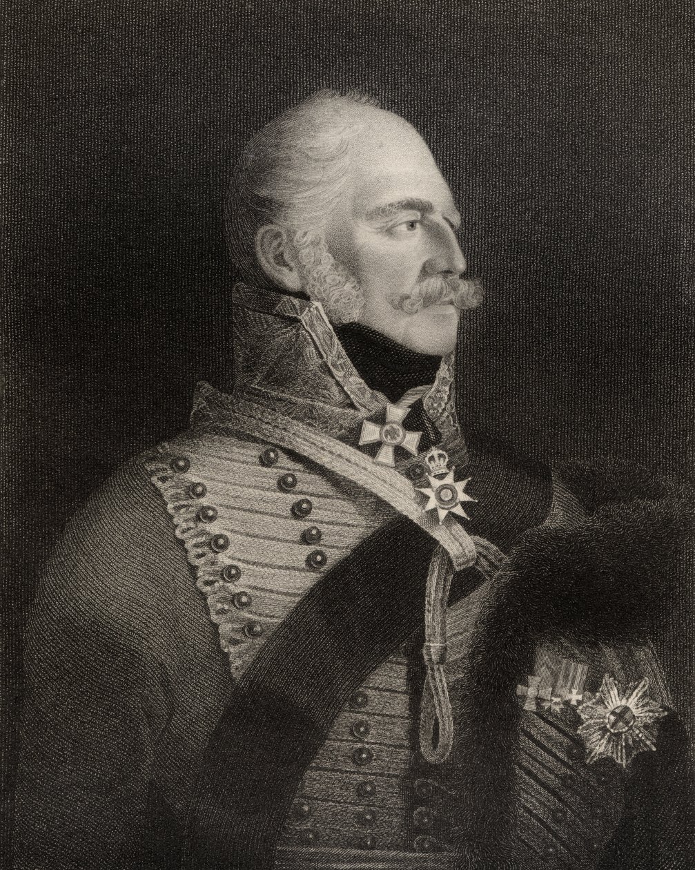 Prins Ernest Augustus, Hertog van Cumberland en Koning van Hannover, gegraveerd door H.R. Cook, uit 