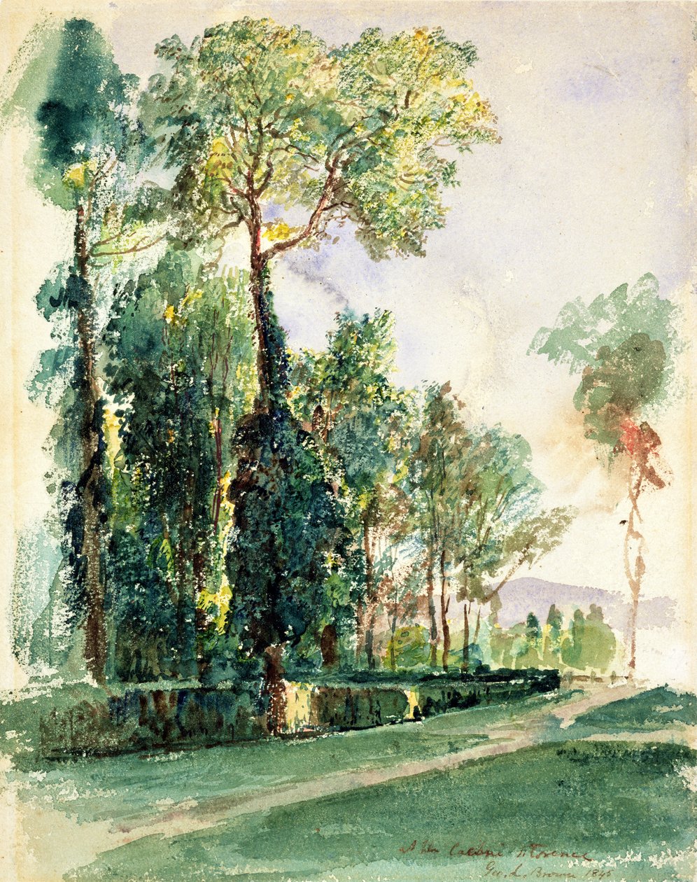 Bij de Cascine, Florence, 1845 door George Loring Brown