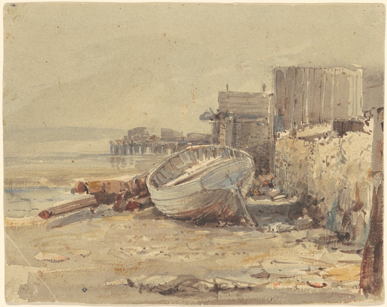 Gestrand schip door George Loring Brown