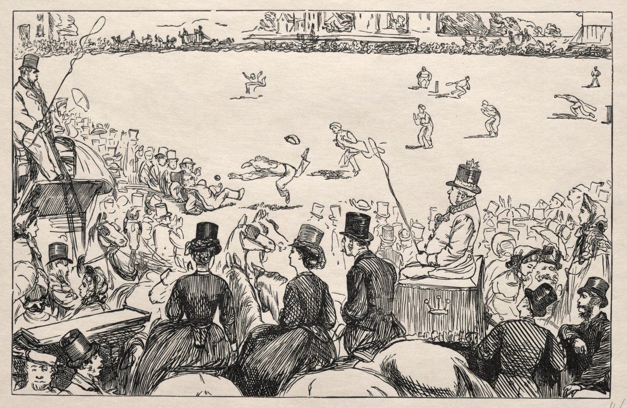 Universitaire cricketwedstrijd bij Lords, 1862 door George Louis Palmella Busson Du Maurier