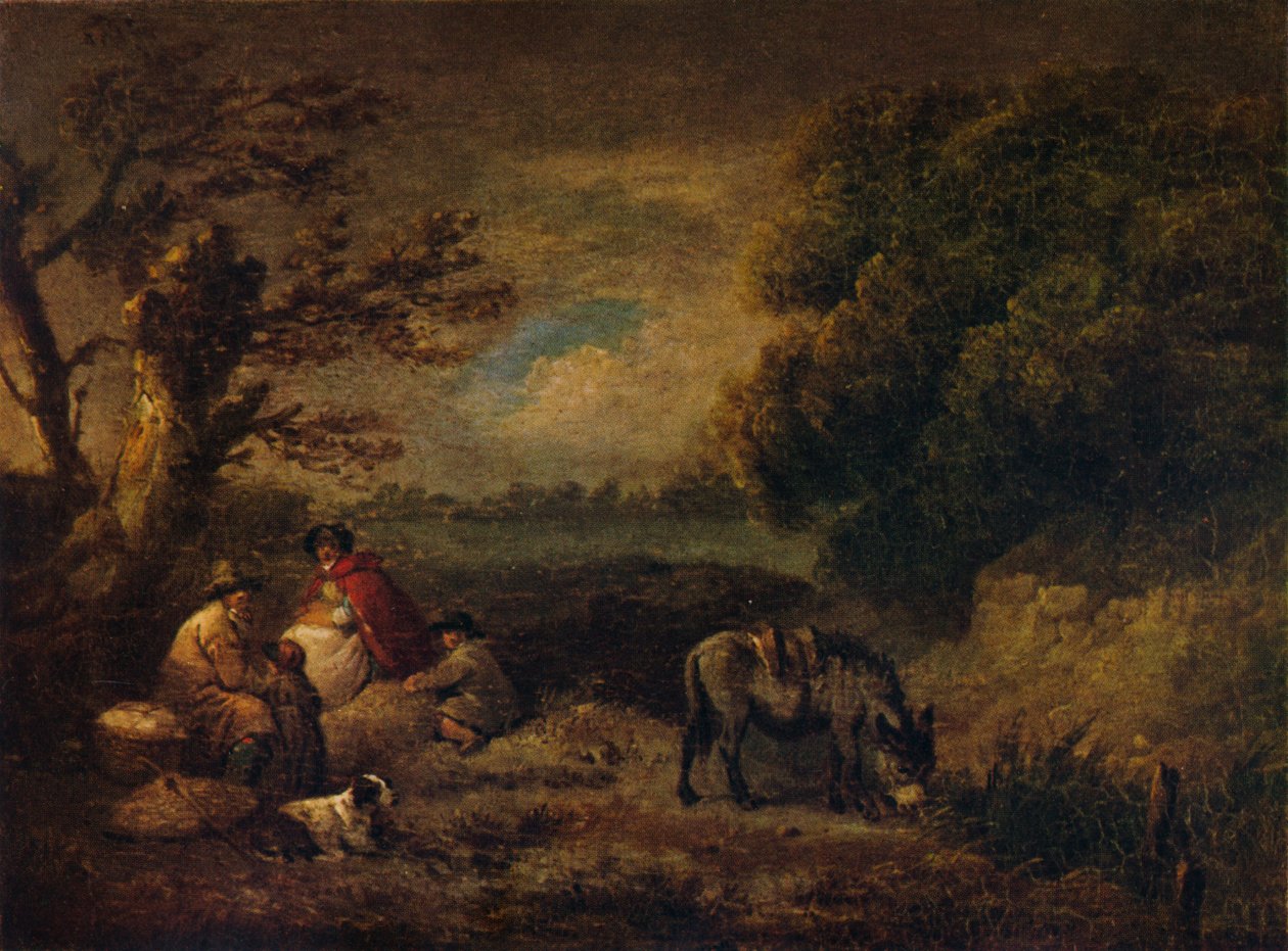 Zigeuners rusten met ezel, 1795 door George Morland