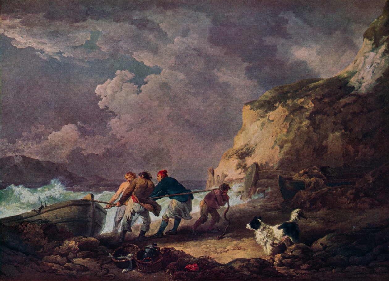 Kust: Vissers trekken een Boot aan Land, 1791 door George Morland