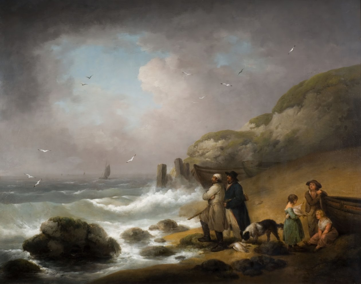 Schieten op zeevogels, 1795 door George Morland