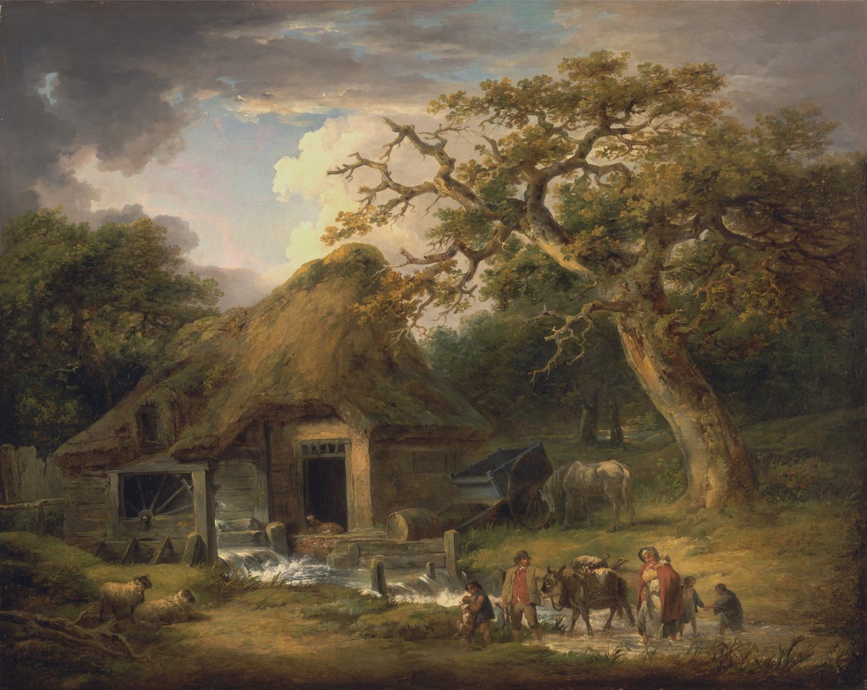De oude watermolen door George Morland